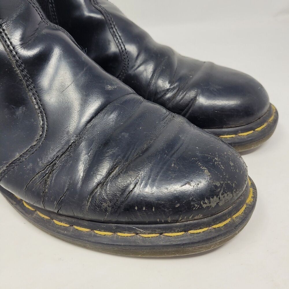 Dr. Martens Doc Boots Womens 9 Black Smooth Leather 2976 Chelsea Distressed 90s - Picture 11 of 12